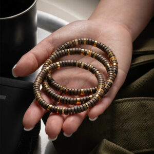 Old Mountain Sandalwood Gold Diamond Bead Bracelet