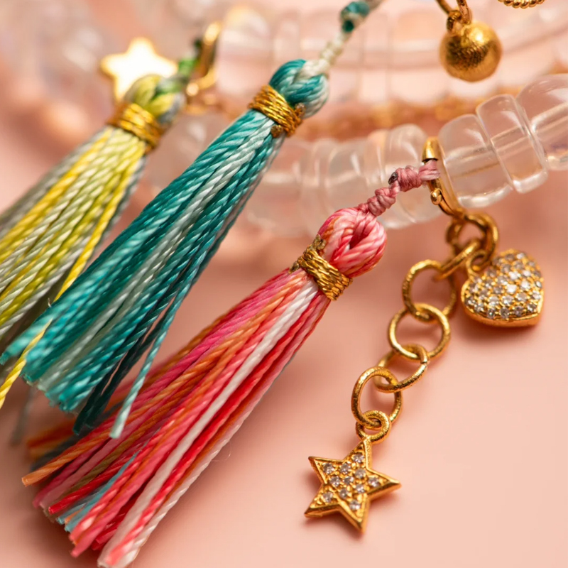 White Crystal and Gold Diamond Bracelet - 图片 3