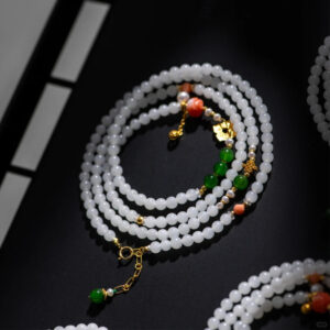 Hetian Jade 18K Gold Bracelet Set