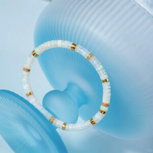 Opalescent Jadeite Gold Diamond Bracelet