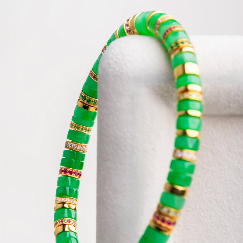 Jadeite Gold Diamond Bracelet - 图片 5