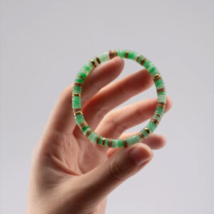 Jadeite and Gold Diamond Bracelet