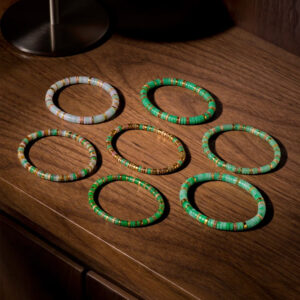 Jade and Gold Diamond Bracelet Strand